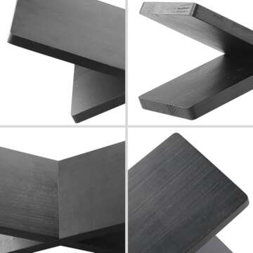 Book Stand for Reading - Solid Wood Book Holder for Open and Closed Books, Cookbook, Magazines, Textbooks (Black)