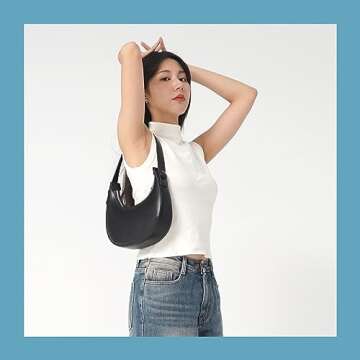 Hobo Bag for Women - Crescent Moon Design, Cute, Trendy Shoulder Handbag & Small Daily Purse, Women's Everyday Purses