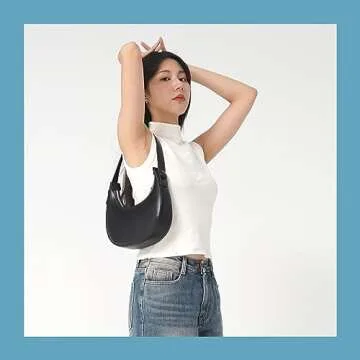 Hobo Bag for Women - Crescent Moon Design, Cute, Trendy Shoulder Handbag & Small Daily Purse, Women's Everyday Purses