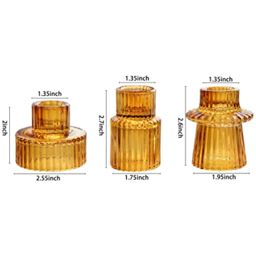 Stylish Vixdonos Taper Glass Candlestick Holders Set