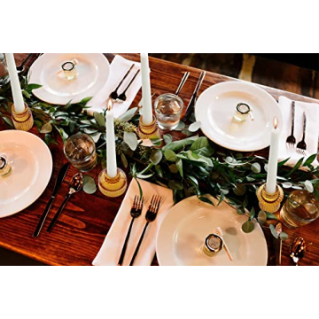 Stylish Vixdonos Taper Glass Candlestick Holders Set