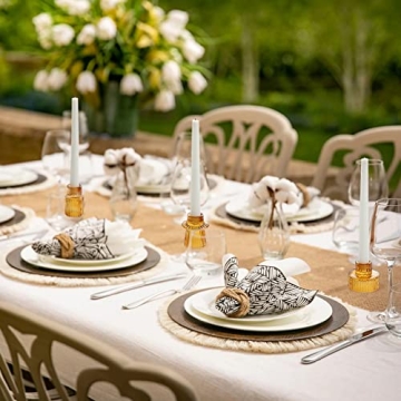 Stylish Vixdonos Taper Glass Candlestick Holders Set