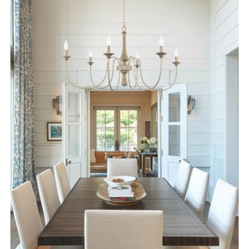 44" Rustic Metal 6-Light Chandelier for Modern Homes