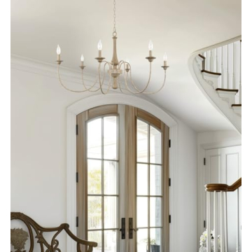 44" Rustic Metal 6-Light Chandelier for Modern Homes