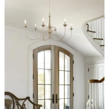 44" Rustic Metal 6-Light Chandelier for Modern Homes