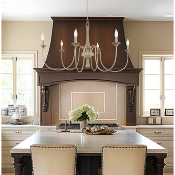 44" Rustic Metal 6-Light Chandelier for Modern Homes