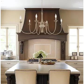 44" Rustic Metal 6-Light Chandelier for Modern Homes