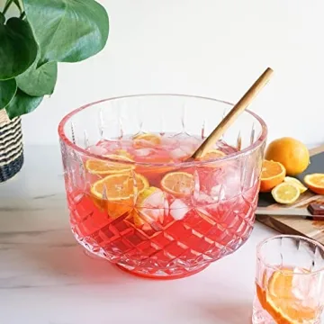 Viski Admiral Crystal Punch Bowl for Elegant Gatherings