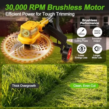 2026 Brushless Cordless Weed Wacker with Wheels