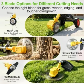 2026 Brushless Cordless Weed Wacker with Wheels