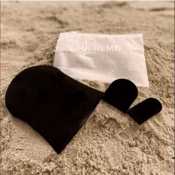 LEAK LOCK SUPREME TECHNOLOGY Premium Self-Tanning Mitt Applicator 3pc Kit Keeps Hands Dry Stain Free...