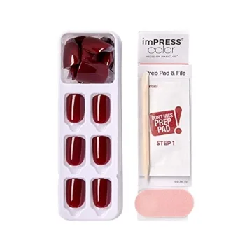 KISS imPRESS Red No Glue Press-On Nails for Effortless Style