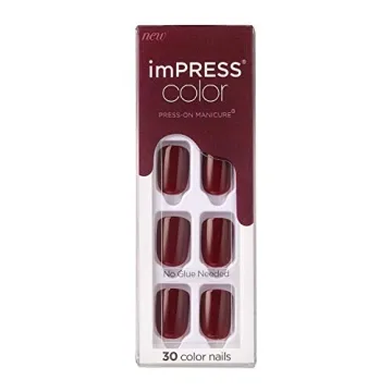 KISS imPRESS Red No Glue Press-On Nails for Effortless Style