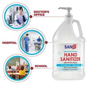 Sanit Moisturizing Hand Sanitizer Gel 70% Alcohol - Kills 99.99% Germs, Advanced Formula with Vitami...