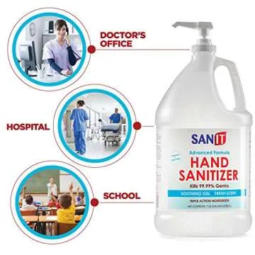 Sanit Moisturizing Hand Sanitizer Gel 70% Alcohol - Kills 99.99% Germs, Advanced Formula with Vitami...