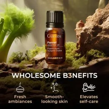 Gya Labs Fennel Essential Oil for Diffusers - 0.34 Fl Oz - 100% Pure Natural Fennel Oil for Aromatherapy, Skin, Candles Making - Sweet, Peppery, Refreshing Scent