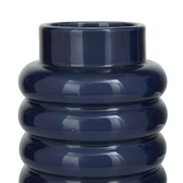 CosmoLiving by Cosmopolitan Ceramic Decorative Vase Centerpiece Vases with Stacked Ring Design, Set ...