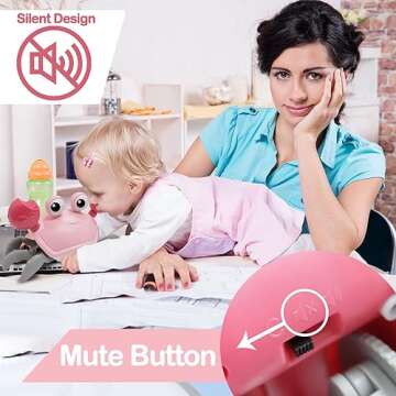 Keculf Walking Crab Baby Toy, Toddler Crawling Tummy Time Crab with Music, Interactive Sensory Infan...