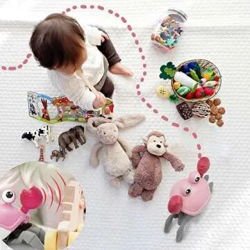 Keculf Walking Crab Baby Toy, Toddler Crawling Tummy Time Crab with Music, Interactive Sensory Infant Dancing Crab Toys, Boys Girls Baby Crab Toy Learning Birthday Gift (Pink)