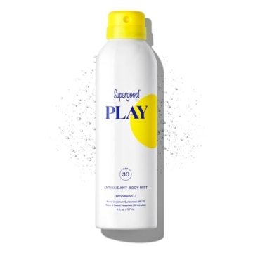 Supergoop! PLAY SPF 30 Antioxidant Body Mist w/ Vitamin C, 6 fl oz - Broad Spectrum Sunscreen Spray ...