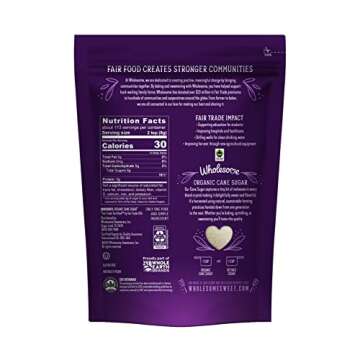 Wholesome Sweeteners 32-Ounce Organic Cane Sugar, Fair Trade, Non GMO, Gluten Free, Pure & Vegan, fo...