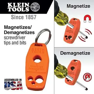 Klein Tools 33736INS Insulated Screwdriver Set, 1000V Slim-Tip Driver with Phillips, Cabinet and Square Bits and a Magnetizer, 6-Piece
