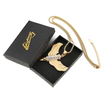 AsAlways Gold Plated Bullet Wings Pendant Necklace Jewelry Gift