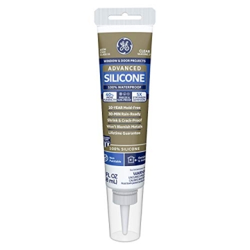 GE Silicone II Window & Door Sealant - Weatherproof, Durable & Flexible, 2.8 Oz