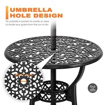 NUU GARDEN Bistro Set: Stylish 3 Piece Outdoor Furniture