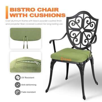 NUU GARDEN Bistro Set: Stylish 3 Piece Outdoor Furniture