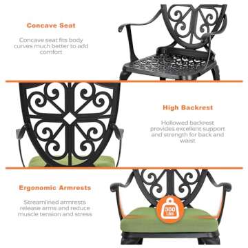 NUU GARDEN Bistro Set: Stylish 3 Piece Outdoor Furniture
