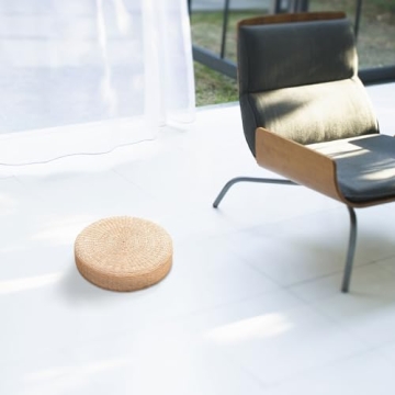 Stylish Natural Cattail Cushion Pouf for Home Decor