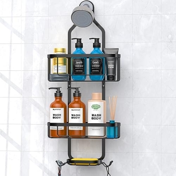 Kadolina Stylish Shower Organizer with Hooks and Storage
