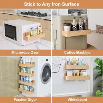 Mystozer Magnetic Spice Rack: 4-Pack Kitchen Organizer