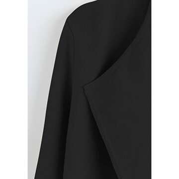 CHICWISH Women's Classy Black Open Front Knit Coat Cardigan, Size XL