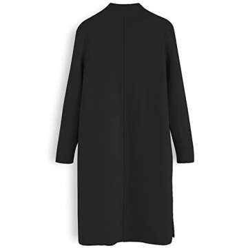 CHICWISH Women's Classy Black Open Front Knit Coat Cardigan, Size XL