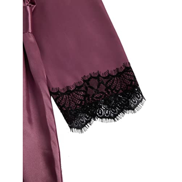 Luxurious 3pcs Satin Floral Lace Pajama Set for Women