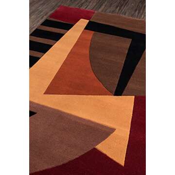 Momeni Rugs New Wave Collection, 100% Wool Hand Carved & Tufted Contemporary Area Rug, 8' x 11', Pomegranat