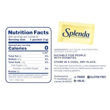 SPLENDA Zero Calorie Sweetener 800 Packets Bulk
