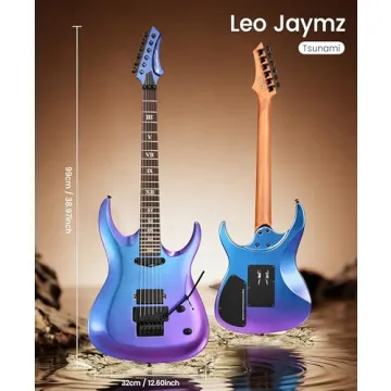 Leo Jaymz Tsunami Electric Guitar Chameleon - Mahogany Body, Roasted Maple Neck, 24 Frets with HH Pi...