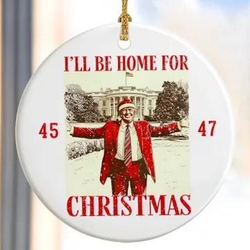 Funny 2024 Trump Christmas Ornament - Home for Christmas