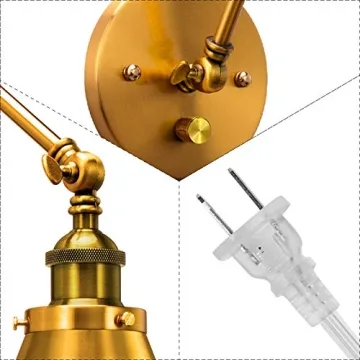 Adjustable Brass Wall Sconce for Bedroom Reading Lamp