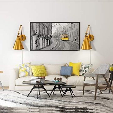 Adjustable Brass Wall Sconce for Bedroom Reading Lamp