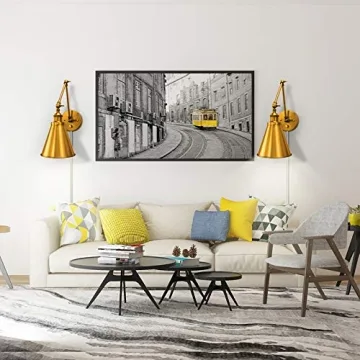 Adjustable Brass Wall Sconce for Bedroom Reading Lamp