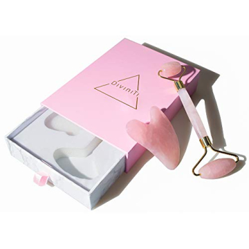 Rose Quartz Face Roller & Gua Sha Set by DiviniTi
