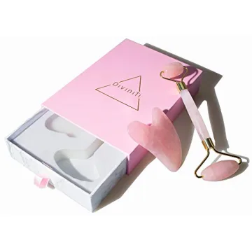 Rose Quartz Face Roller & Gua Sha Set by DiviniTi