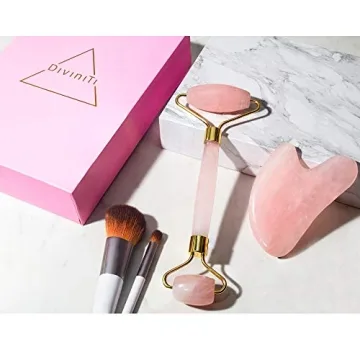 Rose Quartz Face Roller & Gua Sha Set by DiviniTi