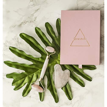 Rose Quartz Face Roller & Gua Sha Set by DiviniTi