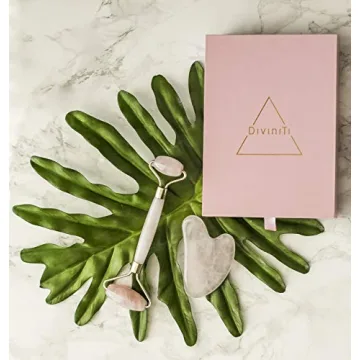 Rose Quartz Face Roller & Gua Sha Set by DiviniTi