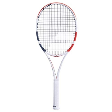 Babolat Pure Strike 18/20 Tennis Racquet - Strung with 16g White Babolat Syn Gut at Mid-Range Tensio...